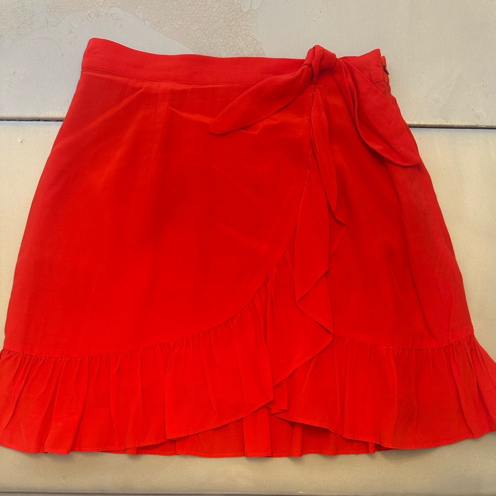 Gianni Bini Asymmetrical Red Skirt with side zipper